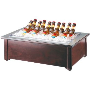 Cal-Mil 412-18-52 Brown 18" x 26" Dark Wood Westport Ice Housing With Clear Polycarbonate Insert