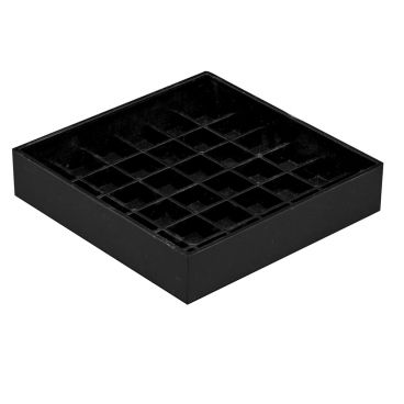 Cal-Mil 681-4-13 Classic Square Black Plastic Drip Tray - 4" x 4" x 1"
