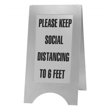 Cal-Mil 852-55SD Stainless Steel Double Sided A-Frame Social Distancing Sign