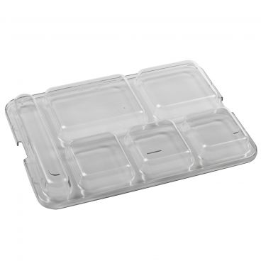 Cambro 10146DCWC135 Clear 10 1/4 Inch x 14 1/4 Inch Rectangular Polycarbonate Lid For 6-Compartment Camwear Separator Compartment Tray