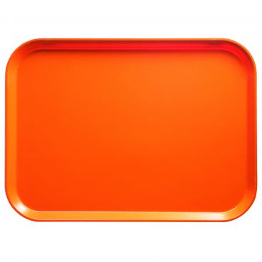 Cambro 1418222 Orange Pizzazz 14 Inch x 18 Inch Rectangular Fiberglass Camtray Cafeteria Serving Tray