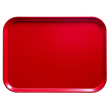 Cambro 1418510 Signal Red 14 Inch x 18 Inch Rectangular Fiberglass Camtray Cafeteria Serving Tray