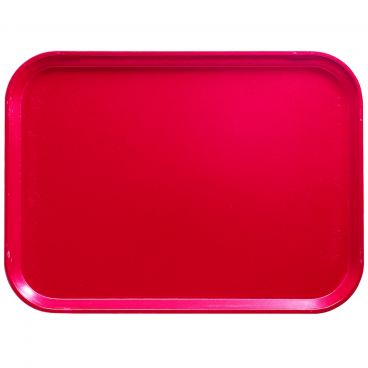 Cambro 1418521 Cambro Red 14 Inch x 18 Inch Rectangular Fiberglass Camtray Cafeteria Serving Tray
