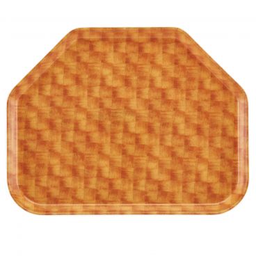 Cambro 1418TR302 Light Basketweave 14 Inch x 18 Inch Trapezoid Fiberglass Camtray Cafeteria Serving Tray
