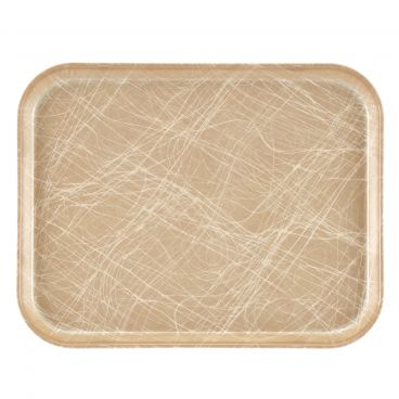 Cambro 1520214 Abstract Tan 15 Inch x 20 1/4 Inch Rectangular Fiberglass Camtray Cafeteria Serving Tray
