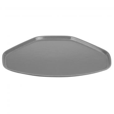 Cambro 1520TR107 Pearl Gray 14 9/16 Inch x 19 1/2 Inch Trapezoid Fiberglass Camtray Cafeteria Serving Tray