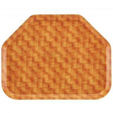 Cambro 1520TR302 Light Basketweave 14 9/16 Inch x 19 1/2 Inch Trapezoid Fiberglass Camtray Cafeteria Serving Tray