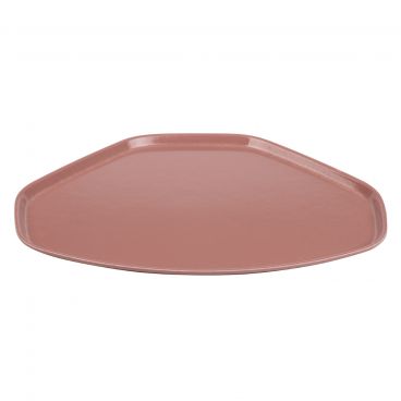 Cambro 1520TR409 Blush 14 9/16 Inch x 19 1/2 Inch Trapezoid Fiberglass Camtray Cafeteria Serving Tray