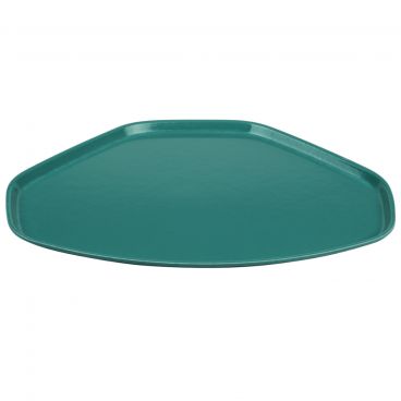 Cambro 1520TR414 Teal 14 9/16 Inch x 19 1/2 Inch Trapezoid Fiberglass Camtray Cafeteria Serving Tray