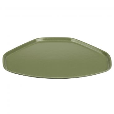 Cambro 1520TR428 Olive Green 14 9/16 Inch x 19 1/2 Inch Trapezoid Fiberglass Camtray Cafeteria Serving Tray