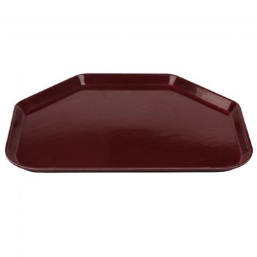 Cambro 1520TR522 Burgundy Wine 14 9/16 Inch x 19 1/2 Inch Trapezoid Fiberglass Camtray Cafeteria Serving Tray