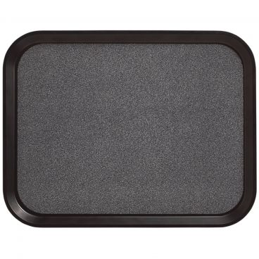 Cambro 1520VC382 Black With Pebbled Black 15 Inch x 20 Inch Rectangular Fiberglass Non-Skid Versa Camtray Meal Service Tray