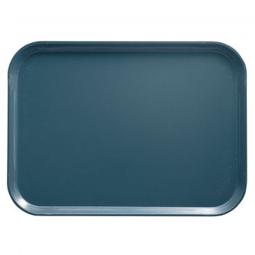 Cambro 2025401 Slate Blue 20 3/4 Inch x 25 9/16 Inch Rectangular Low Profile Rim Fiberglass Camtray Cafeteria Serving Tray
