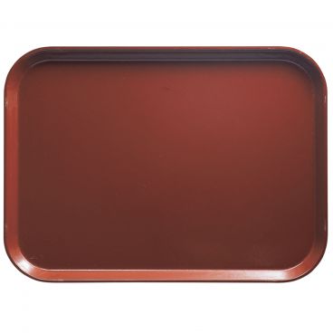 Cambro 2025501 Real Rust 20 3/4 Inch x 25 9/16 Inch Rectangular Low Profile Rim Fiberglass Camtray Cafeteria Serving Tray