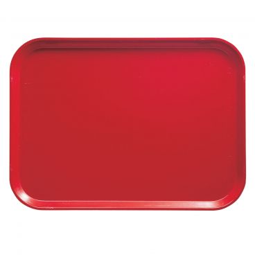Cambro 2025510 Signal Red 20 3/4 Inch x 25 9/16 Inch Rectangular Low Profile Rim Fiberglass Camtray Cafeteria Serving Tray