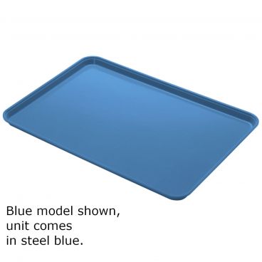 Cambro 3253CL674 Steel Blue 12 3/4 Inch x 20 7/8 Inch Rectangular Fiberglass Camlite Tray