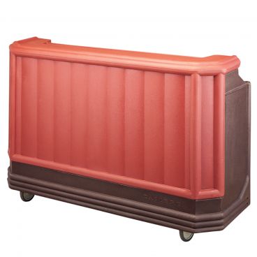 Cambro BAR730PMT189 Two Tone Brown Mahogany 72-3/4 Inch Standard Style Complete Post Mix System Portable Bar with Water Tank
