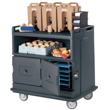 Cambro MDC24191 Granite Gray Polyethylene Beverage Service Cart with Molded Top