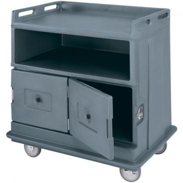 Cambro MDC24F191 Granite Gray Polyethylene Beverage Service Cart with Flat Top
