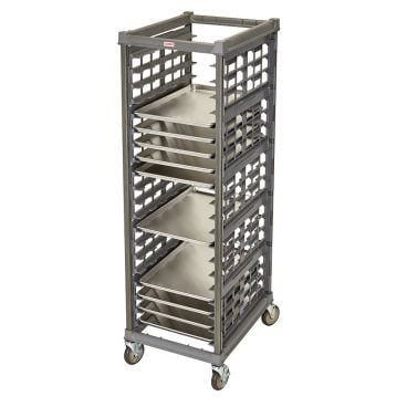Cambro UPR1826F20580 Camshelving 20 Full-Size Pan Ultimate Sheet Pan Rack In Brushed Graphite With Metal Casters, Unassembled