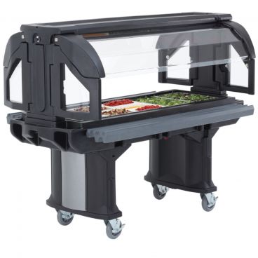 Cambro VBRLHD6110 Black Low Height 6 Foot Versa Food Bar with Heavy Duty Casters