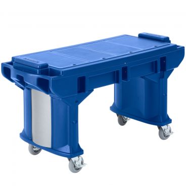 Cambro VBRTHD5186 Navy Blue Versa 5 Foot Standard Height Work Table with Heavy Duty Casters