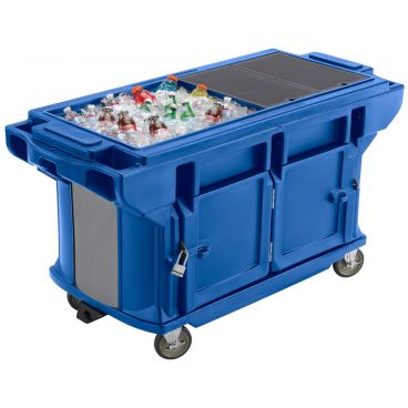 Cambro VBRUT6186 Navy Blue Versa 6 Foot Ultra Series Work Table with Standard Casters and Storage