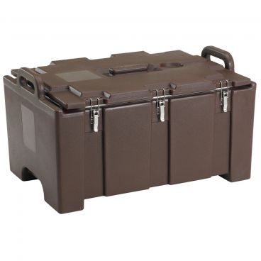 Cambro 100MPC131 Dark Brown 26 3/8" Wide Camcarrier 100 Series Top-Loading 8" Deep Insulated Polyethylene Food Pan Carrier For Full-Size GN Food Pans