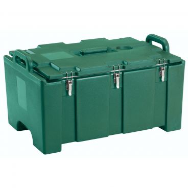 Cambro 100MPC519 Kentucky Green 26 3/8" Wide Camcarrier 100 Series Top-Loading 8" Deep Insulated Polyethylene Food Pan Carrier For Full-Size GN Food Pans