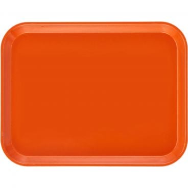 Cambro 1014220 Citrus Orange 10 5/8 Inch x 13 3/4 Inch Rectangular Fiberglass Camtray Cafeteria Serving Tray