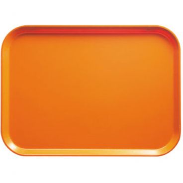 Cambro 1014222 Orange Pizzazz 10 5/8 Inch x 13 3/4 Inch Rectangular Fiberglass Camtray Cafeteria Serving Tray