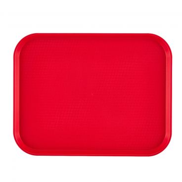 Cambro 1014FF163 Red 10 7/16 Inch x 13 9/16 Inch Rectangular Textured Polypropylene Fast Food Tray