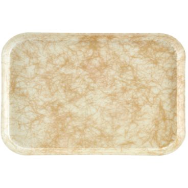 Cambro 1015526 Galaxy Antique Parchment Gold 10 1/8 Inch x 15 Inch Rectangular Fiberglass Camtray Tray Insert For 1520 Camtray