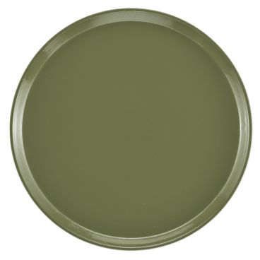 Cambro 1200428 Olive Green 12 Inch Round Fiberglass Camtray Serving Tray