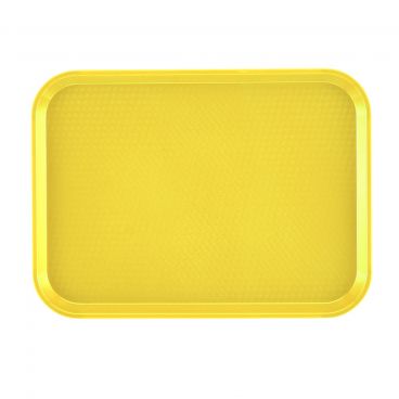Cambro 1216FF108 Primrose Yellow 11 7/8 Inch x 16 1/8 Inch Rectangular Textured Polypropylene Fast Food Tray