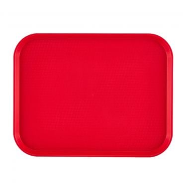 Cambro 1216FF163 Red 11 7/8 Inch x 16 1/8 Inch Rectangular Textured Polypropylene Fast Food Tray