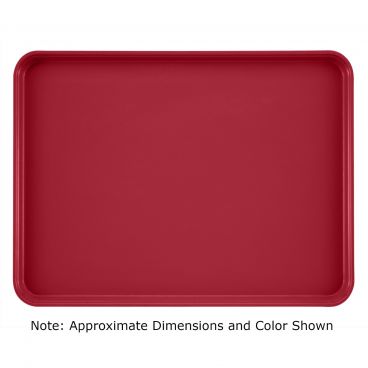 Cambro 1219D221 Ever Red 12 Inch x 19 Inch Rectangular Fiberglass Healthcare Dietary Tray