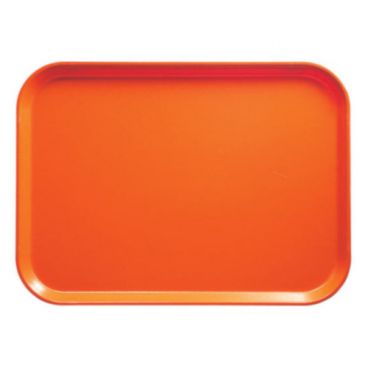 Cambro 1318220 Citrus Orange 12 5/8 Inch x 17 3/4 Inch Rectangular Fiberglass Camtray Cafeteria Serving Tray