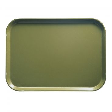 Cambro 1318428 Olive Green 12 5/8 Inch x 17 3/4 Inch Rectangular Fiberglass Camtray Cafeteria Serving Tray