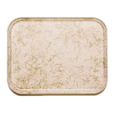 Cambro 1318526 Galaxy Antique Parchment Gold 12 5/8 Inch x 17 3/4 Inch Rectangular Fiberglass Camtray Cafeteria Serving Tray