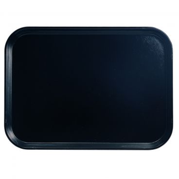 Cambro 1418D110 Black 14 Inch x 18 Inch Rectangular Fiberglass Healthcare Dietary Tray