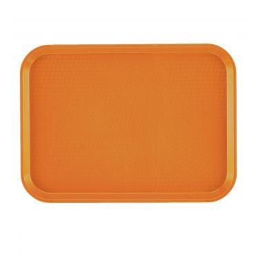 Cambro 1418FF166 Orange 13 13/16 Inch x 17 3/4 Inch Rectangular Textured Polypropylene Fast Food Tray
