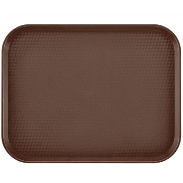 Cambro 1418FF167 Brown 13 13/16 Inch x 17 3/4 Inch Rectangular Textured Polypropylene Fast Food Tray