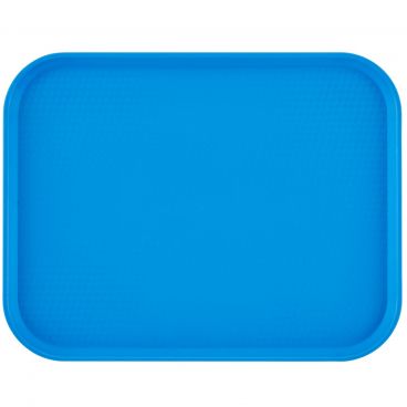 Cambro 1418FF168 Blue 13 13/16 Inch x 17 3/4 Inch Rectangular Textured Polypropylene Fast Food Tray