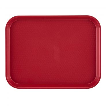 Cambro 1418FF416 Cranberry 13 13/16 Inch x 17 3/4 Inch Rectangular Textured Polypropylene Fast Food Tray