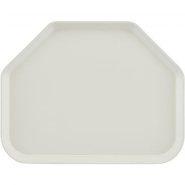 Cambro 1418TR148 White 14 Inch x 18 Inch Trapezoid Fiberglass Camtray Cafeteria Serving Tray