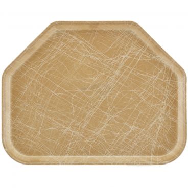 Cambro 1418TR214 Abstract Tan 14 Inch x 18 Inch Trapezoid Fiberglass Camtray Cafeteria Serving Tray