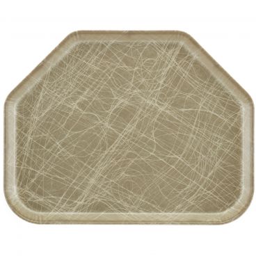 Cambro 1418TR215 Abstract Gray 14 Inch x 18 Inch Trapezoid Fiberglass Camtray Cafeteria Serving Tray