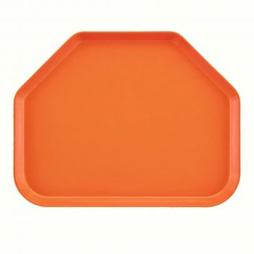 Cambro 1418TR220 Citrus Orange 14 Inch x 18 Inch Trapezoid Fiberglass Camtray Cafeteria Serving Tray