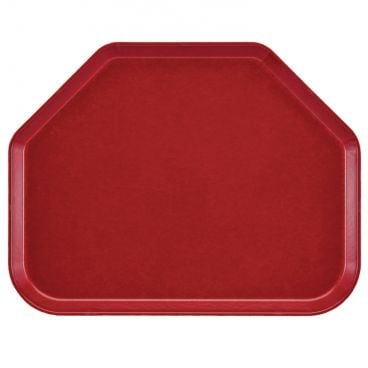 Cambro 1418TR221 Ever Red 14 Inch x 18 Inch Trapezoid Fiberglass Camtray Cafeteria Serving Tray